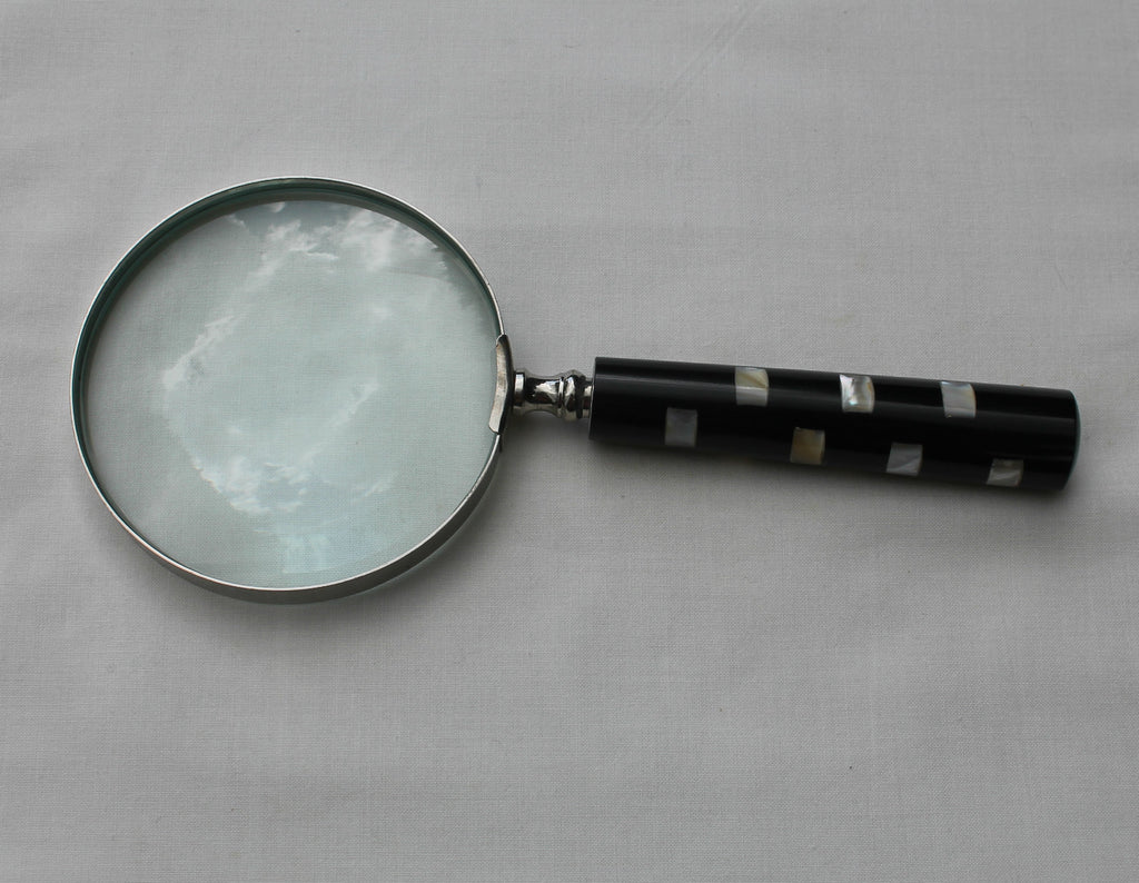Choice of 2 Sizes Handcrafted Handmade Mother of Pearl Inlay Magnifying Glass