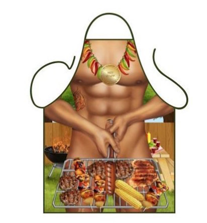 MENS NOVELTY SEXY BBQ BARBEQUE KITCHEN APRON 76cm x 56cm Fun Garden Gift Idea