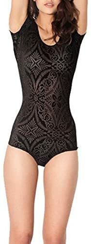 Ladies Stylish Elasticated Velour Style Black Monokini Swimsuit Size 10-12