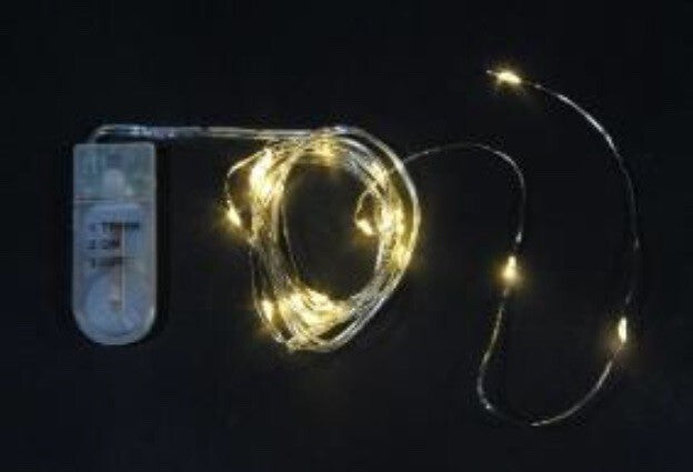 20 LED Light Chain String Warm White LEDs 2 metre Long Battery Operated