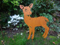 Large Core-Ten Rusty Metal Deer Fawn Garden Ornament Figurine Approx 50cm High