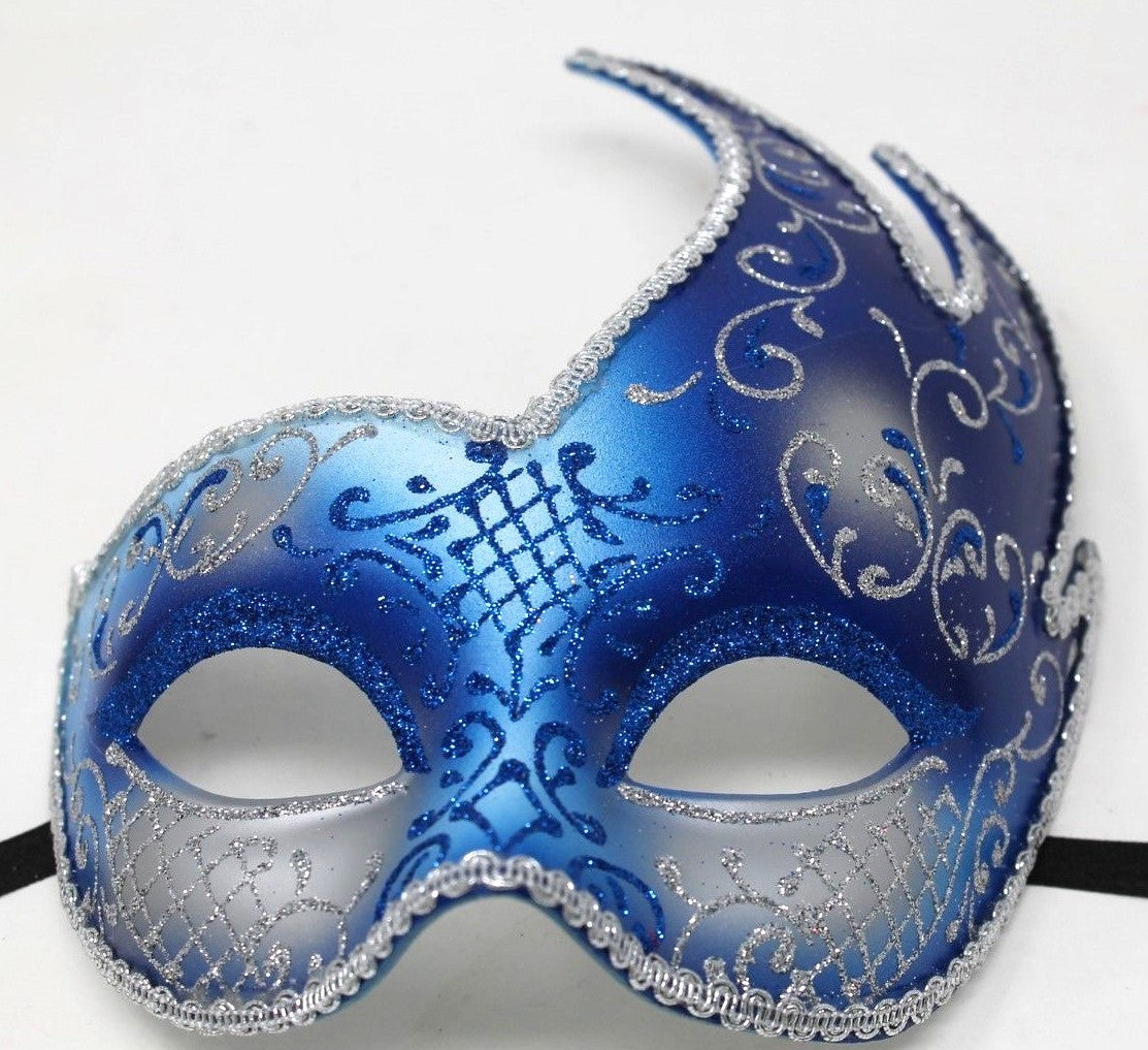 STUNNING BLUE AND SILVER VENETIAN MASQUERADE BALL CARNIVAL PROM PARTY EYE MASK