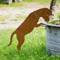 Core-Ten Rusty Dog Puppy Garden Ornament Silhouette Approx 31.2cm 12" Long