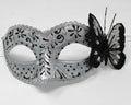 BLACK & SILVER JEWELLED BUTTERFLY MASK VENETIAN MASQUERADE PARTY CARNIVAL BALL