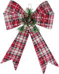 Choice of 2 Colours Christmas Tree Decoration Stiffened Tartan Bow 31cm x 24cm