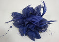 Hair Fascinator Corsage and Brooch Navy Blue Decorative Pearlised Beaded Stamens