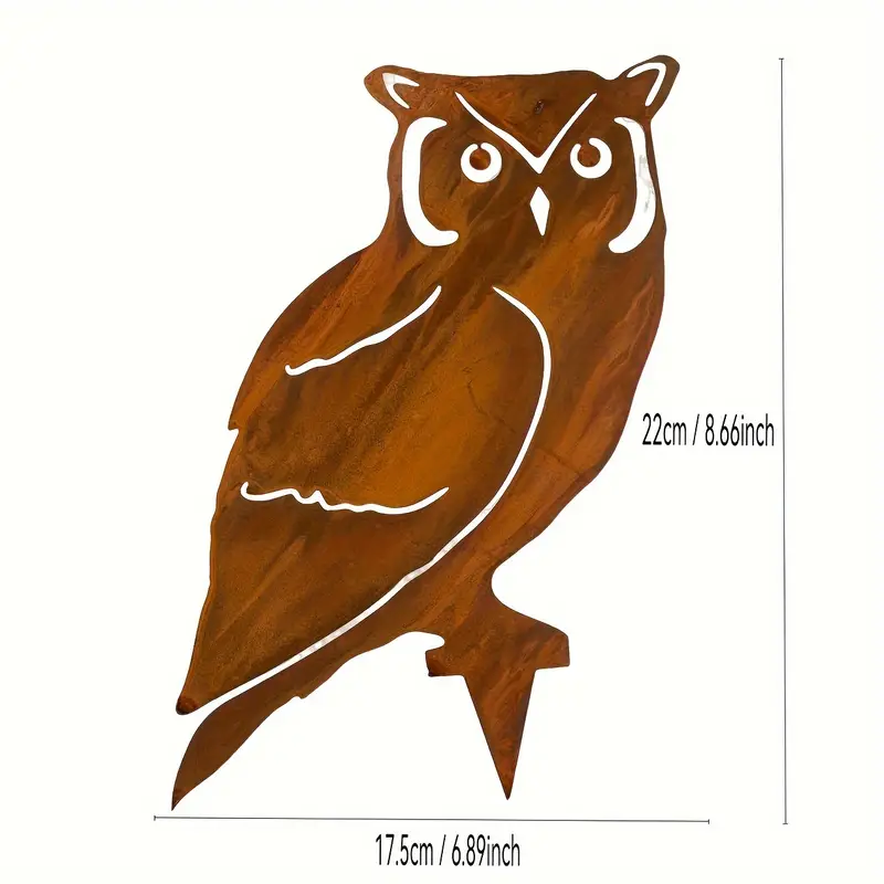 Core-Ten Rusty Little Owl Garden Ornament Figurine Approx 22cm High 17.5cm Wide