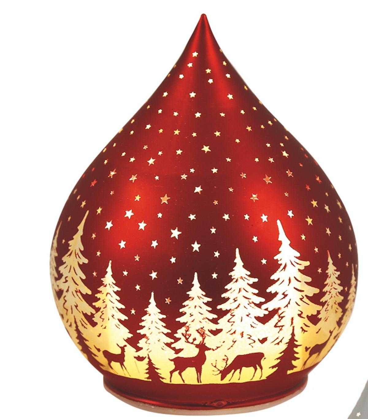 Choice of 3 Colours Droplet Winter Forest Christmas LED Lamp Lantern 13cm Tall