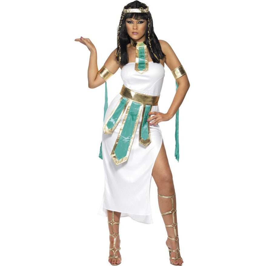 Ladies Egyptian Queen Cleopatra Harem 7 Piece Elaborate Costume Size 12-14 Toga