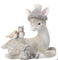 Choice of 2 Cute Baby Deer Fawn with Woodland Animals Festive Ornament Figurine