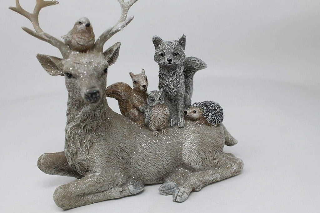 Reindeer Stag Fox Owl Squirrel Hedgehog Robin Woodland Animals Figurine Ornament