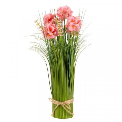 Artificial Decor Faux Flowers Fleurettes Bunch 32cm Hessian Ties Bouquet