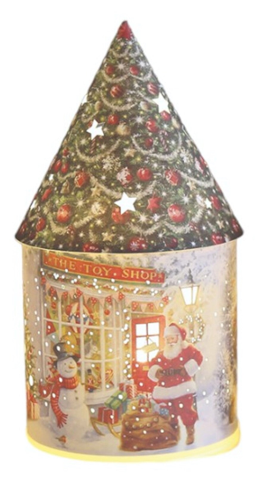 Choice of 4 Santa Claus Snowman Designs Christmas LED House Lantern 21cm Tall