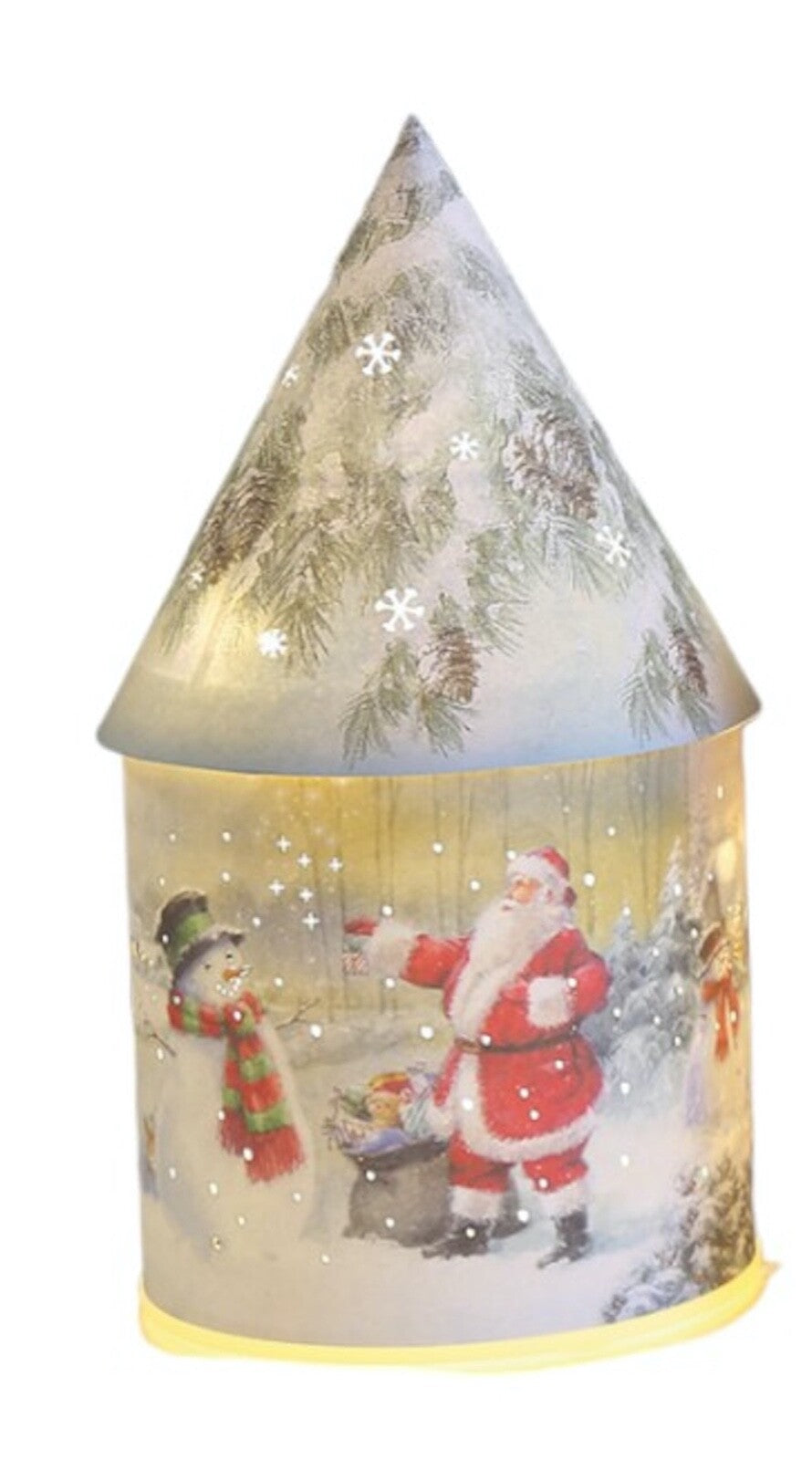 Choice of 4 Santa Claus Snowman Designs Christmas LED House Lantern 21cm Tall