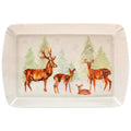 Forest Family Woodland Deer Scene Christmas Gift Scene Melamine Tray 23x16x2cm