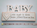 BABY GIRL SIGN Little Angels Up Above Christening New Born Wooden Wall Plaque