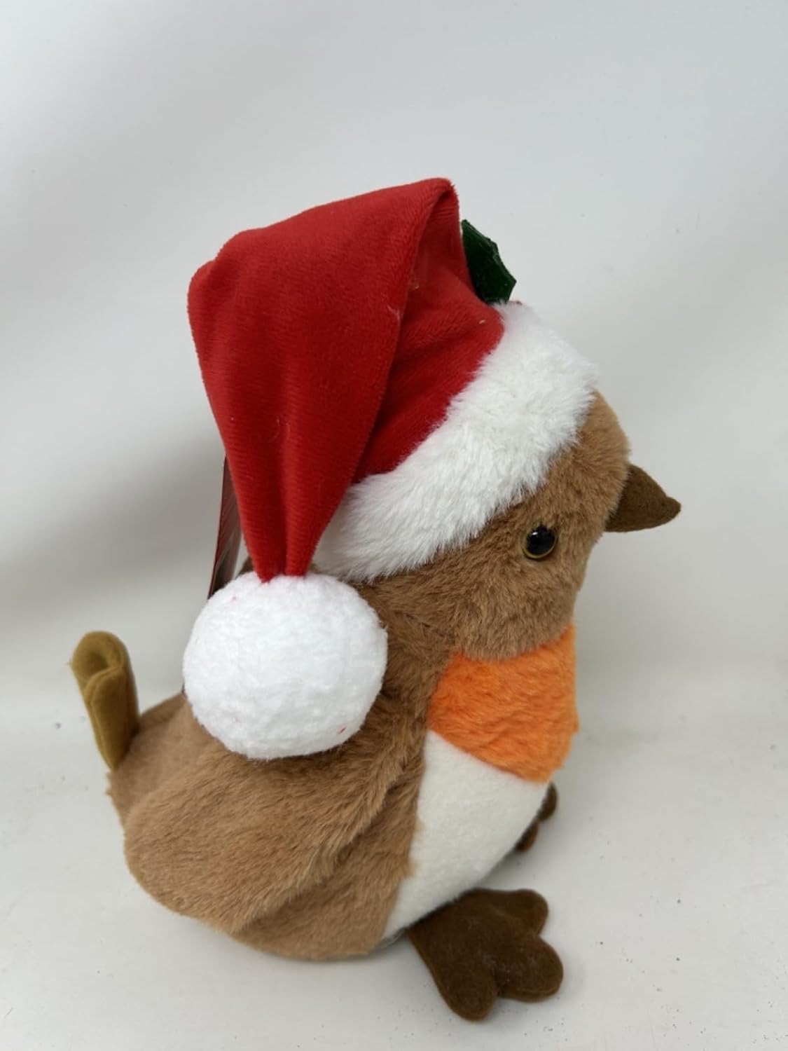 Cute Very Soft Cuddly Sitting Robbie the Robin Plush Fabric Weighted Base 28cm