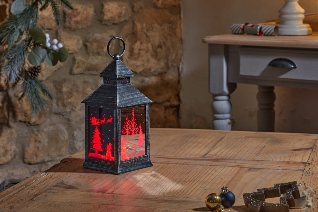 Choice of 2 Christmas Colour Changing LED Light Up Lantern 24cm Tall on Timer