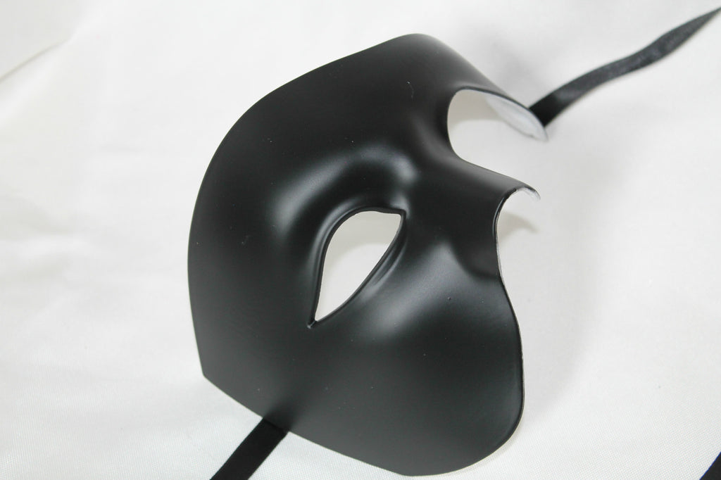 TOP QUALITY BLACK HALF FACE PHANTOM Venetian Masquerade Party Theatrical Mask