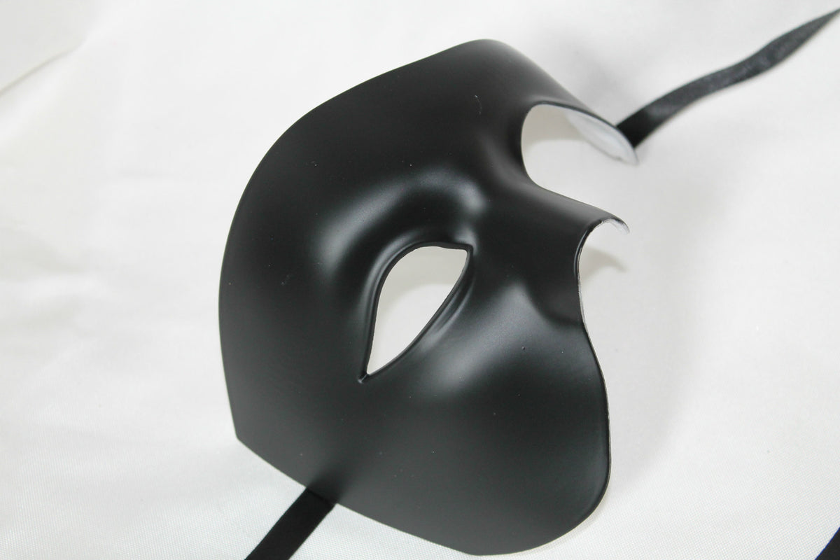 TOP QUALITY BLACK HALF FACE PHANTOM Venetian Masquerade Party Theatrical Mask