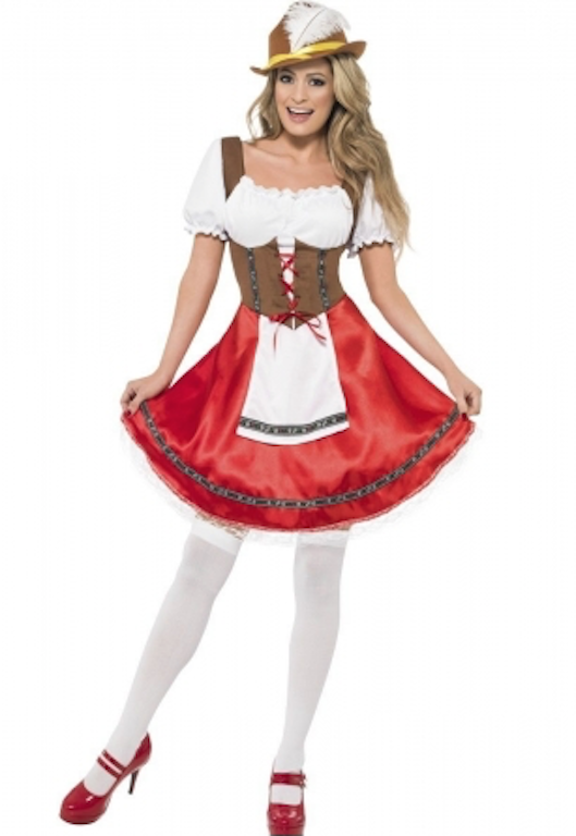Ladies Octoberfest/Oktoberfest German Beer Festival Costume 12-14 Dress & Hat