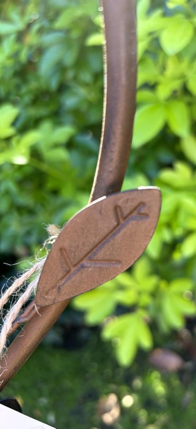 Core-Ten Rusty Metal Long Crook Stake with 3 Bells Garden Ornament 1 metre High