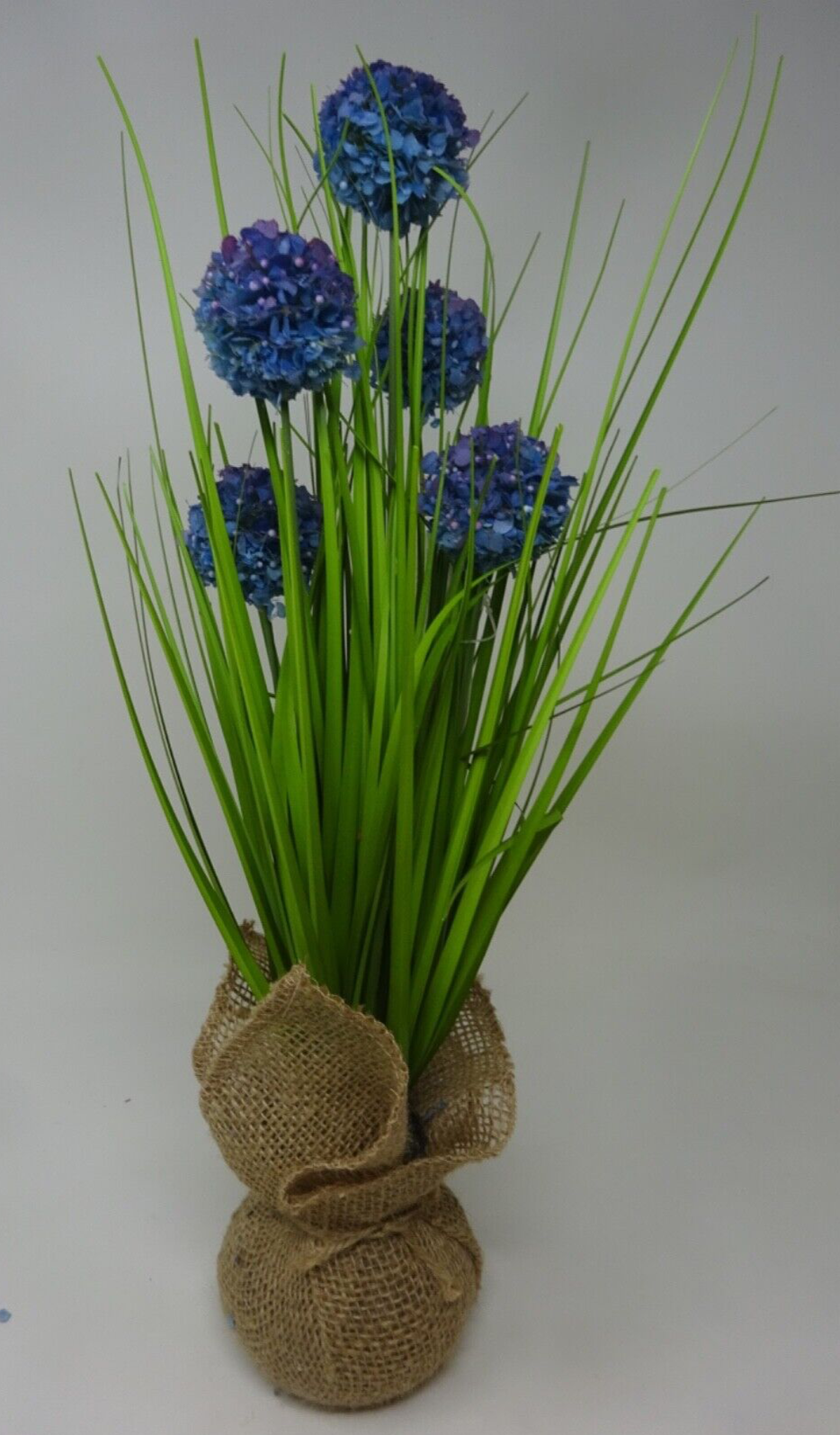 Choice of Artificial Faux Flowers Pom Pomettes 30cm Tall Hessian Base Bouquet