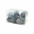 Set of 12 Grey Velvet Pumpkins Halloween Decorations in Presentation Pack
