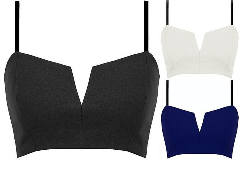Choice of 3 Colours Summer Beach Wear Crop Cropped Top Zip Back 12-14