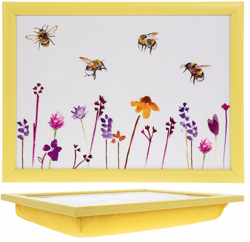 Leonardo Busy Bees Wipeable Lap Tray Yellow Beanbag Base 43 x 33 x 6cm Laptray