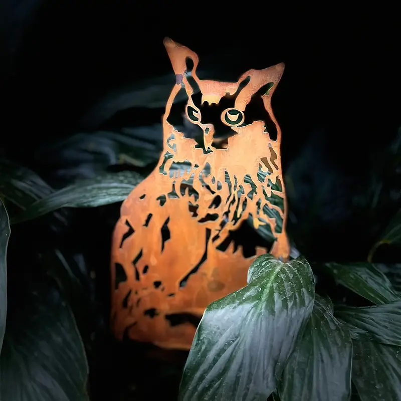 Core-Ten Rusty Patina Owl Garden Ornament Figurine Approx 30cm High 11cm Wide