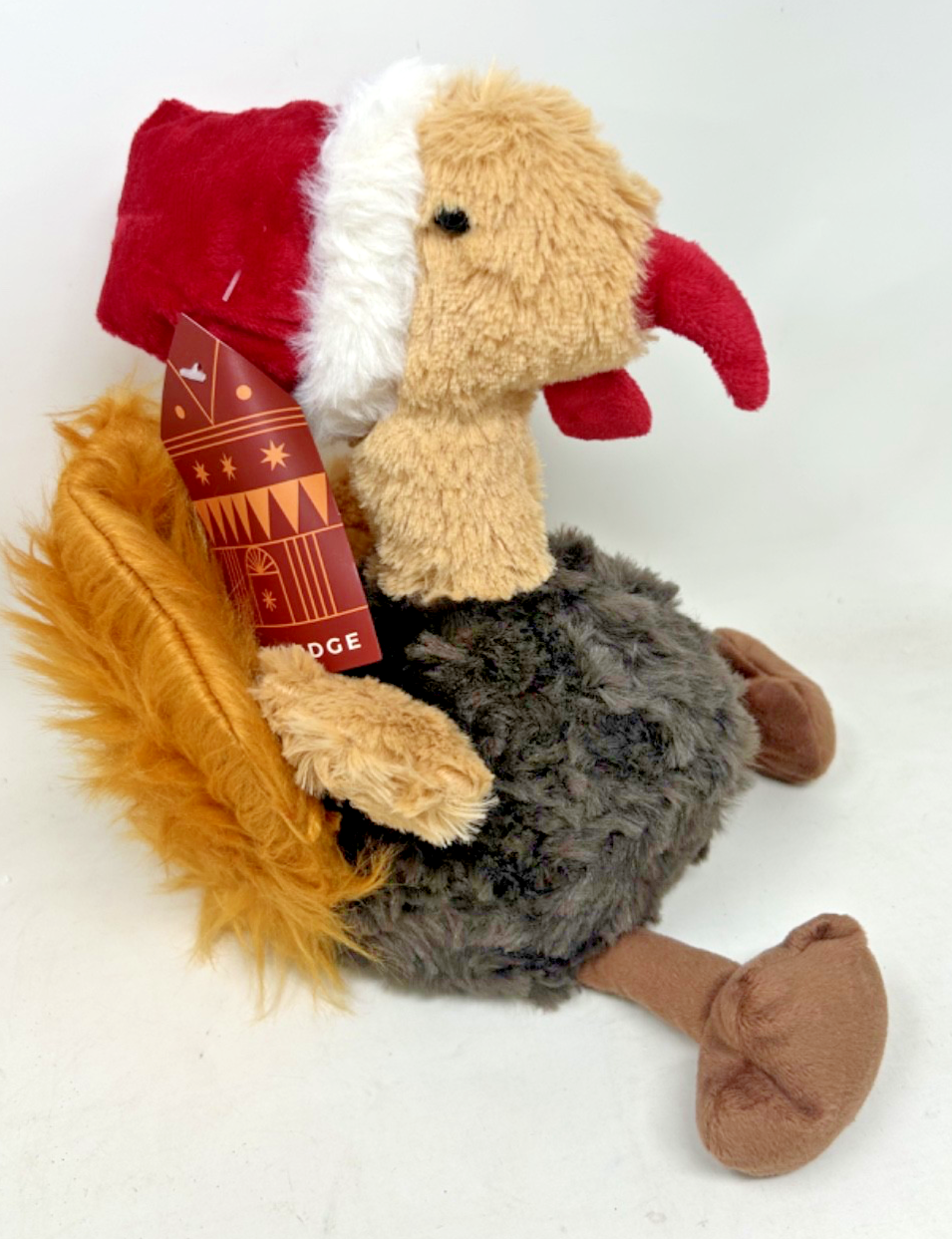 Christmas Festive Turkey Plush Supersoft & Cuddly Weighted Base & Santa Hat 28cm