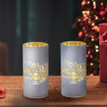 Twin Pack Festive Woodland Christmas Scene LED Light Up Lamps Lights 15cm Tall