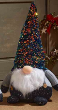 Christmas Freestanding GlamJonk Gonk Nordic Gnome with Sparkling Hat 30cm Tall