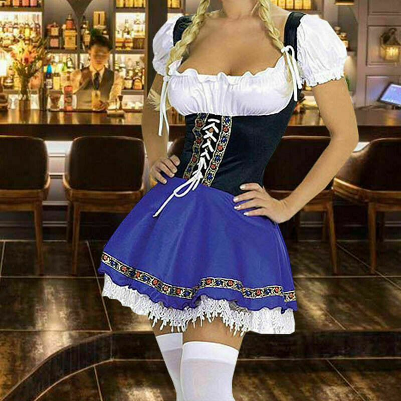 Ladies Oktoberfest Octoberfest German Beer Maid Wench Festival Costume 10-12