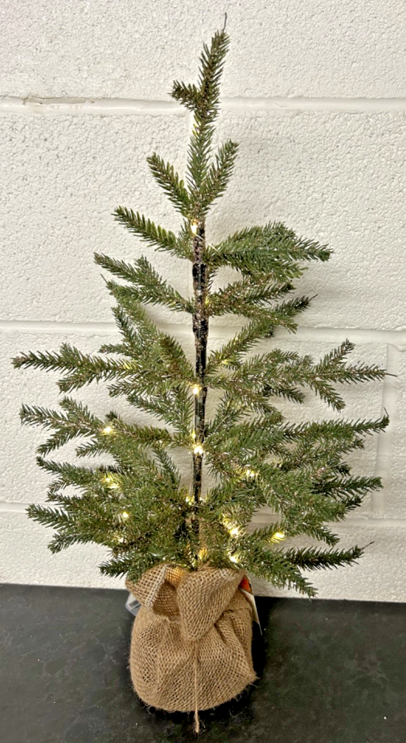 60cm Artificial 40 LED Light Up Sparkly Fir Christmas Tree Table Top Decoration