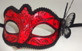 Black & Red Venetian Masquerade Party Halloween Prom Ball Mask with Butterfly