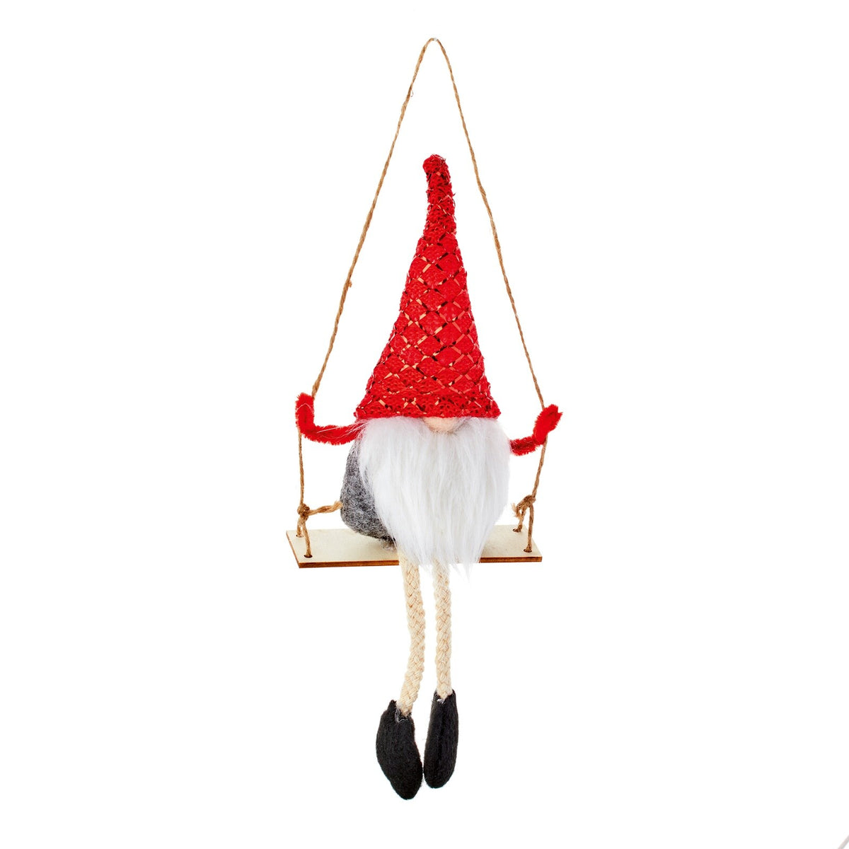 Choice of 3 Cute Christmas Tree Santa Gonk Decorations 18cmTall with Red Hats
