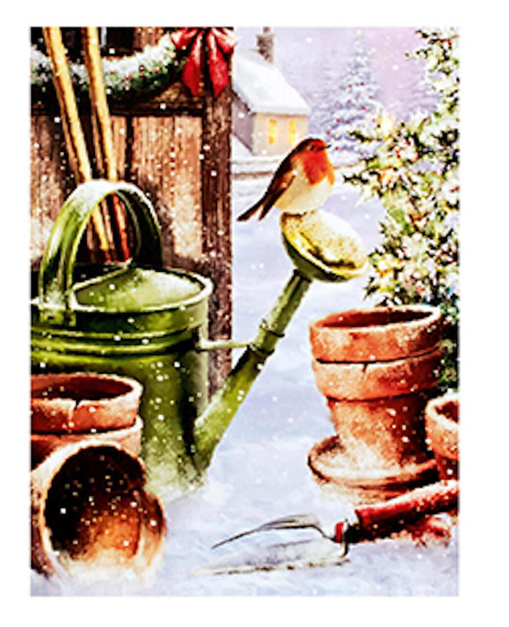 Choice of 3 Designs LED Light Up Snowy Christmas Picture Canvas Robin 40x30cm