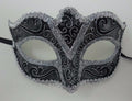 SILVER & BLACK STUNNING VENETIAN  MASQUERADE PARTY BALL CARNIVAL PROM  EYE MASK