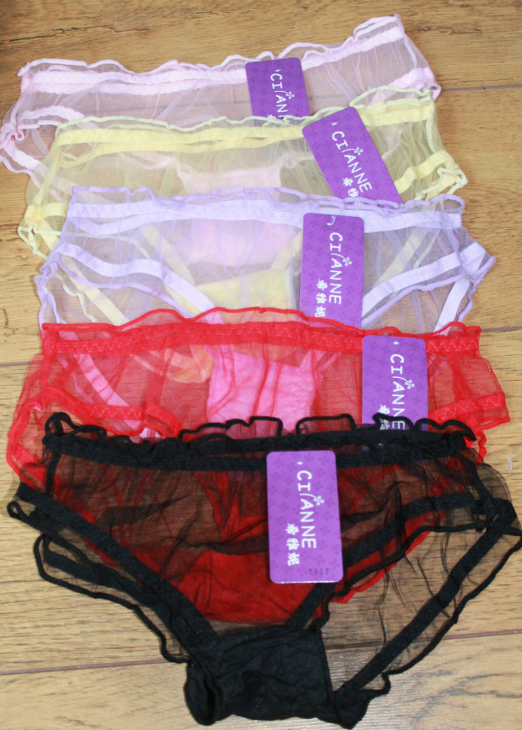 Ladies Sheer Mesh Transparent Net Sexy Knickers Panties Briefs Elasticated 8-12