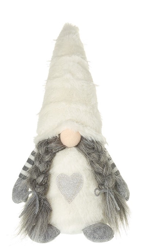 Choice of 2 Cute Christmas Freestanding Santa Gonks with White Hats 30cmTall