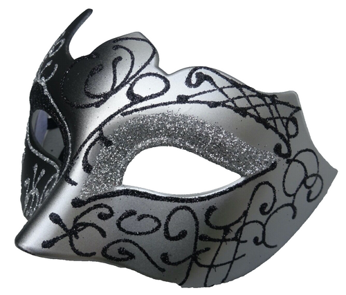 BLACK & SILVER GOTHIC MALE/FEMALE VENETIAN MASQUERADE BALL  PARTY PROM EYE MASK