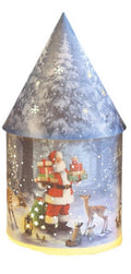 Choice of 4 Santa Claus Snowman Dogs Cats Christmas LED House Lantern 21cm