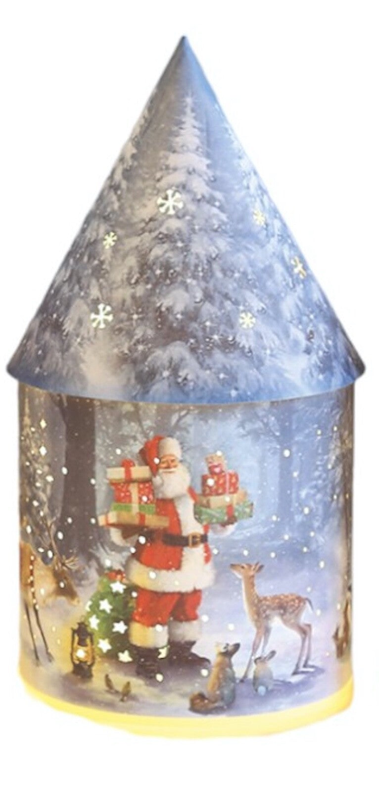 Choice of 4 Santa Claus Snowman Dogs Cats Christmas LED House Lantern 21cm