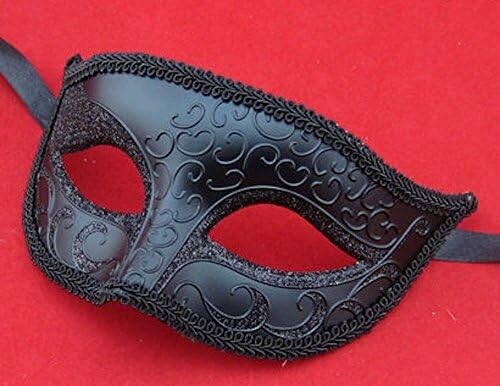 UNISEX MIDNIGHT BLACK STUNNING VENETIAN MASQUERADE PARTY CARNIVAL BALL EYE MASK