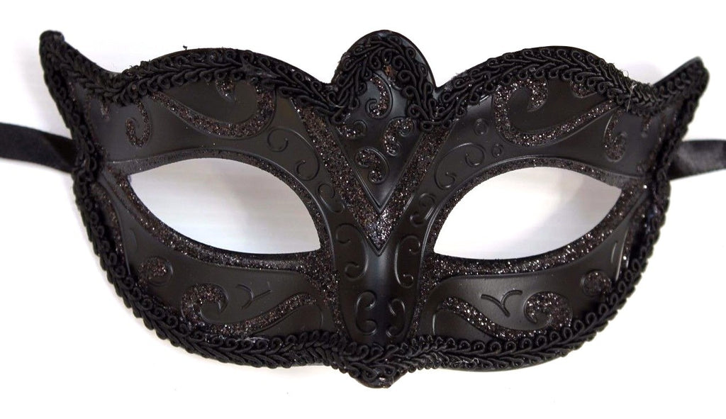 POPULAR MENS LADIES MIDNIGHT BLACK STUNNING VENETIAN  MASQUERADE PARTY EYE MASK