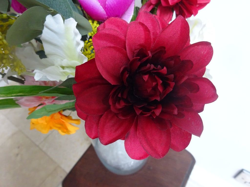 Artificial Hand Tied Floral Bouquet 60cm Tall Mixed Flowers Bundle Bunch