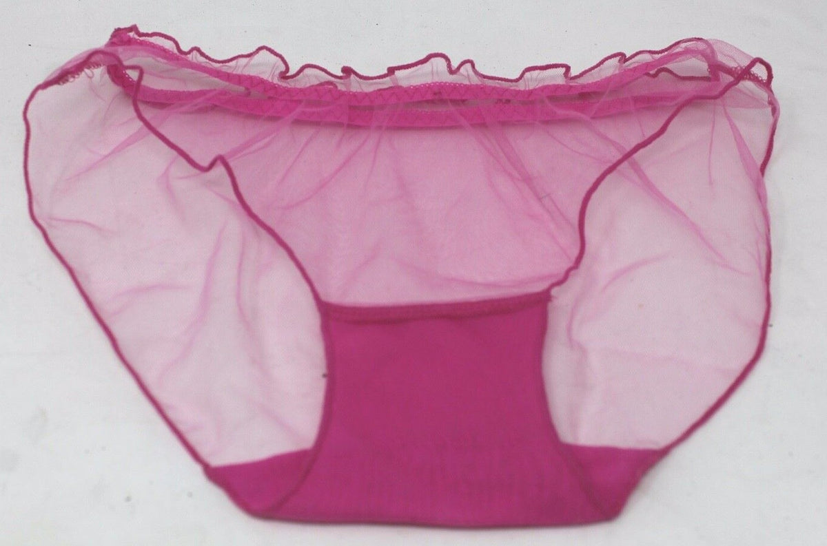 Ladies Sheer Mesh Transparent Net Sexy Knickers Panties Briefs Elasticated 8-12
