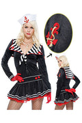 Ladies Sexy Lady Sailor Navy Costume 2 Piece All in One Dress & Cap Size 10-12